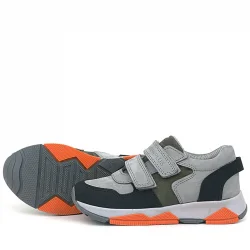 Rakerplus Hakiki Deri Gri Siyah Çocuk Sneakers Spor Ayakkabı