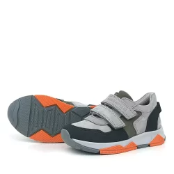 Rakerplus Hakiki Deri Gri Siyah Çocuk Sneakers Spor Ayakkabı