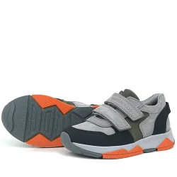 Rakerplus Hakiki Deri Gri Siyah Çocuk Sneakers Spor Ayakkabı