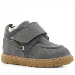 Rakerplus Hakiki Deri Gri Yeşil Cırt Cırtlı Bebek Bot