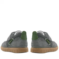 Rakerplus Hakiki Deri Gri Yeşil Cırt Cırtlı Bebek Bot