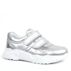 Rakerplus Hakiki Deri Gümüş Beyaz Tabanlı Kız Çocuk Sneakers Ayakkabı