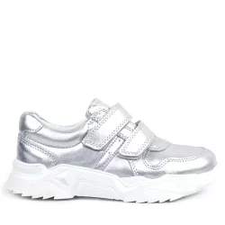 Rakerplus Hakiki Deri Gümüş Beyaz Tabanlı Kız Çocuk Sneakers Ayakkabı