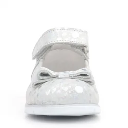 Rakerplus Hakiki Deri Gümüş Desenli Kız Bebek Babet Ayakkabı