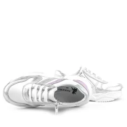 Rakerplus Hakiki Deri Gümüş Pembe Kalın Tabanlı Kız Çocuk Sneakers Ayakkabı