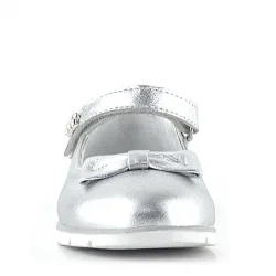 Rakerplus Hakiki Deri Gümüş Taşlı Cırtlı Kız Çocuk Babet