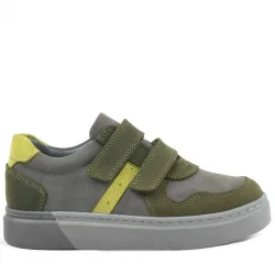 Rakerplus Hakiki Deri Haki Gri Cırtlı Erkek Çocuk Sneaker