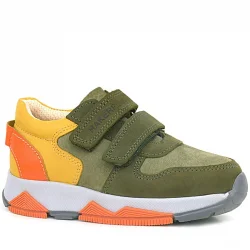 Rakerplus Hakiki Deri Haki Turuncu Sarı Çocuk Sneakers Spor Ayakkabı