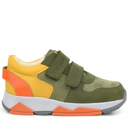 Rakerplus Hakiki Deri Haki Turuncu Sarı Çocuk Sneakers Spor Ayakkabı