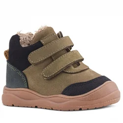 Rakerplus Hakiki Deri Haki Yeşil Cırtlı Çocuk Spor Bot