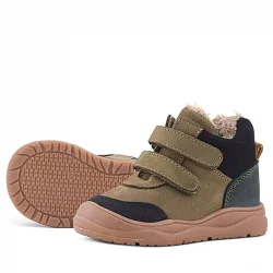 Rakerplus Hakiki Deri Haki Yeşil Cırtlı Çocuk Spor Bot