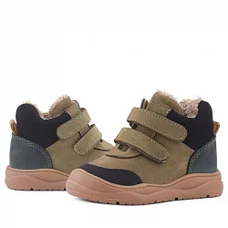 Rakerplus Hakiki Deri Haki Yeşil Cırtlı Çocuk Spor Bot