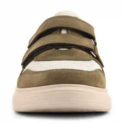 Rakerplus Hakiki Deri Haki Yeşil Cırtlı Hafif Tabanlı Erkek Çocuk Spor Ayakkabı