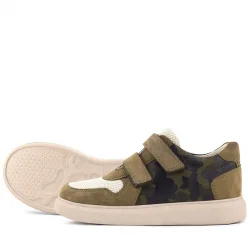 Rakerplus Hakiki Deri Haki Yeşil Cırtlı Hafif Tabanlı Erkek Çocuk Spor Ayakkabı