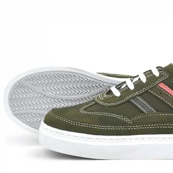 Rakerplus Hakiki Deri Haki Yeşil Çocuk Günlük Spor Okul Ayakkabı