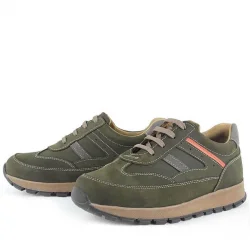 Rakerplus Hakiki Deri Haki Yeşil Erkek Çocuk Spor Ayakkabı