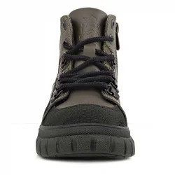 Rakerplus Hakiki Deri Haki Yeşil Fermuarlı Erkek Çocuk Bot