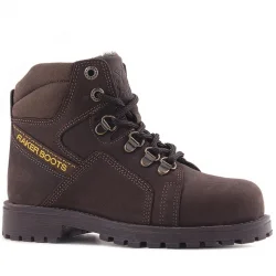 Rakerplus Hakiki Deri Kahve Nubuk Fermuarlı Kürklü Çocuk Bot