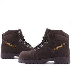 Rakerplus Hakiki Deri Kahve Nubuk Fermuarlı Kürklü Çocuk Bot