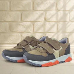 Rakerplus Hakiki Deri Kahverengi Çocuk Sneakers Spor Ayakkabı