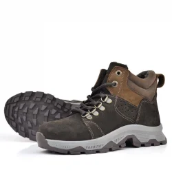 Rakerplus Hakiki Deri Kahverengi Fermuarlı Trekking Çocuk Bot