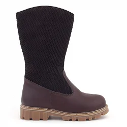 Rakerplus Hakiki Deri Kahverengi Fermuarlı Uzun Kız Çocuk Çizme