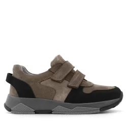 Rakerplus Hakiki Deri Kahverengi Siyah Çocuk Sneakers Spor Ayakkabı