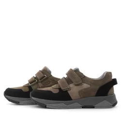 Rakerplus Hakiki Deri Kahverengi Siyah Çocuk Sneakers Spor Ayakkabı