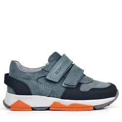 Rakerplus Hakiki Deri Koyu Gri Çocuk Cırtlı Sneakers Spor Ayakkabı
