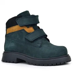 Rakerplus Hakiki Deri Koyu Yeşil Taba Cırt Cırtlı Kışlık Çocuk Bot