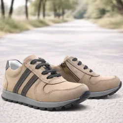 Rakerplus Hakiki Deri Kum Fermuarlı Erkek Çocuk Spor Okul Ayakkabı