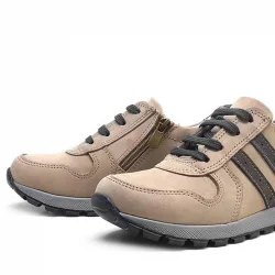 Rakerplus Hakiki Deri Kum Fermuarlı Erkek Çocuk Spor Okul Ayakkabı