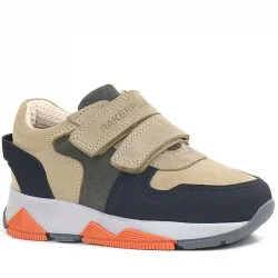 Rakerplus Hakiki Deri Kum Gri Siyah Çocuk Sneakers Spor Ayakkabı