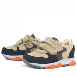 Rakerplus Hakiki Deri Kum Gri Siyah Çocuk Sneakers Spor Ayakkabı