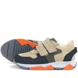 Rakerplus Hakiki Deri Kum Gri Siyah Çocuk Sneakers Spor Ayakkabı