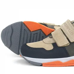 Rakerplus Hakiki Deri Kum Gri Siyah Çocuk Sneakers Spor Ayakkabı