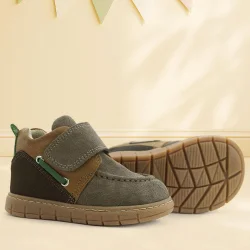 Rakerplus Hakiki Deri Kum Kahve Cırt Cırtlı Bebek Bot