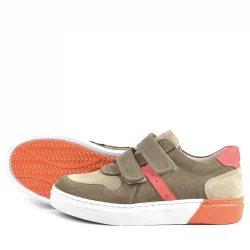 Rakerplus Hakiki Deri Kum Rengi Cırtlı Erkek Çocuk Sneaker