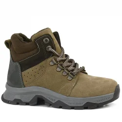 Rakerplus Hakiki Deri Kum Rengi Fermuarlı Trekking Çocuk Bot