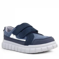 Rakerplus Hakiki Deri Lacivert Beyaz Cırtlı Çocuk Günlük Spor Okul Ayakkabı