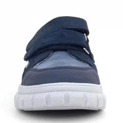 Rakerplus Hakiki Deri Lacivert Beyaz Cırtlı Çocuk Günlük Spor Okul Ayakkabı