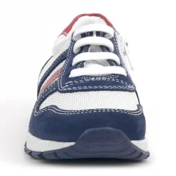 Rakerplus Hakiki Deri Lacivert Beyaz Fermuarlı Çocuk Spor Ayakkabı