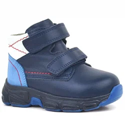 Rakerplus Hakiki Deri Lacivert Cilt Kürklü Bebek Spor Bot Ayakkabı