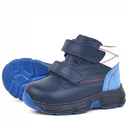 Rakerplus Hakiki Deri Lacivert Cilt Kürklü Bebek Spor Bot Ayakkabı