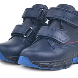Rakerplus Hakiki Deri Lacivert Cilt Kürklü Bebek Spor Bot Ayakkabı