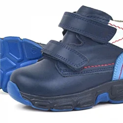 Rakerplus Hakiki Deri Lacivert Cilt Kürklü Bebek Spor Bot Ayakkabı