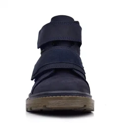 Rakerplus Hakiki Deri Lacivert Cırt Cırtlı Kışlık Çocuk Bot