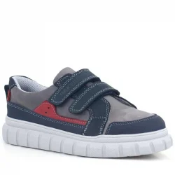 Rakerplus Hakiki Deri Lacivert Cırtlı Çocuk Günlük Spor Okul Ayakkabı