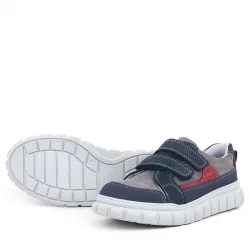 Rakerplus Hakiki Deri Lacivert Cırtlı Çocuk Günlük Spor Okul Ayakkabı