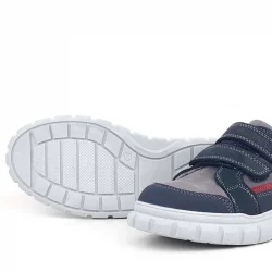 Rakerplus Hakiki Deri Lacivert Cırtlı Çocuk Günlük Spor Okul Ayakkabı